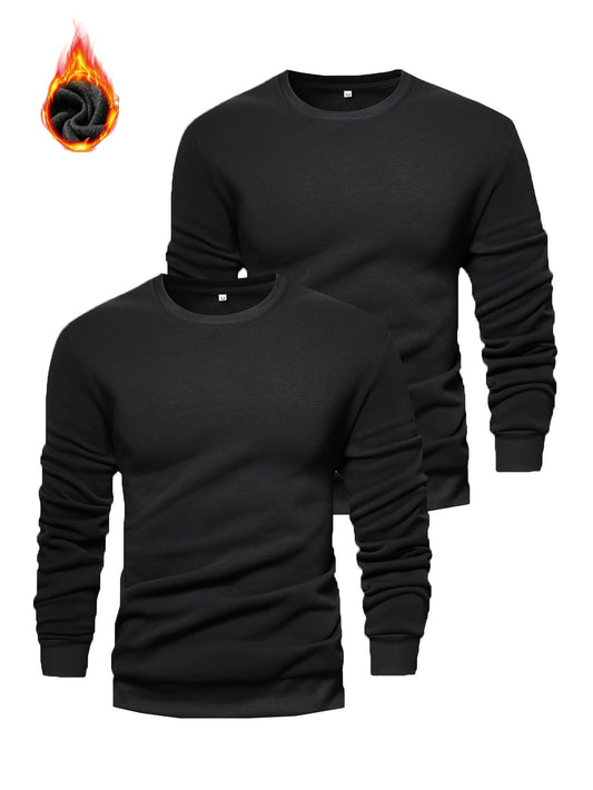 Men's Casual Solid Crew Neck Sweatshirt