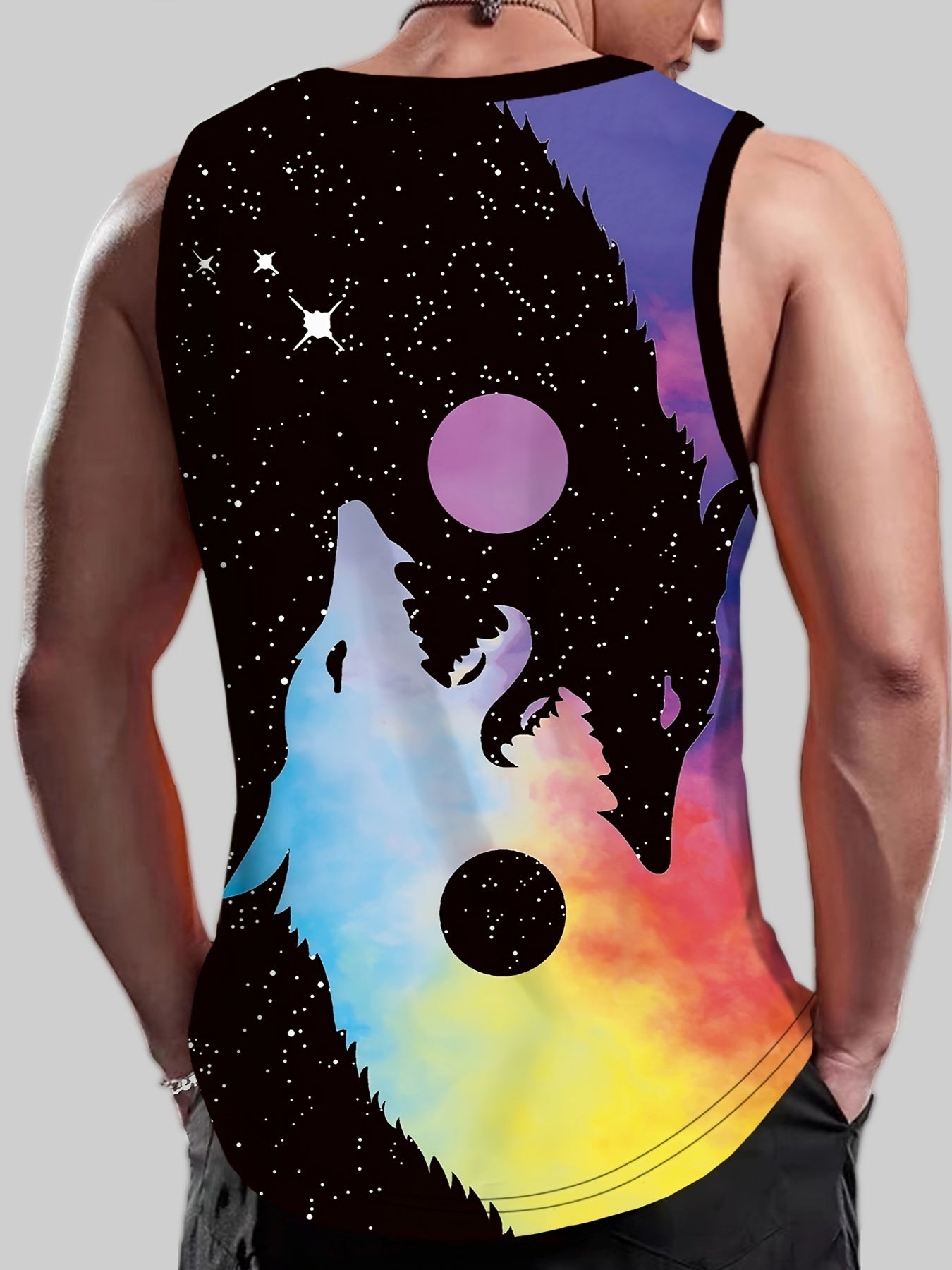 Creative Graphic Print Men's Casual Tank Top