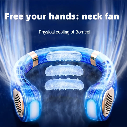 Portable Neck Cooling Fan With Ice Ceramic Chip For Cooling