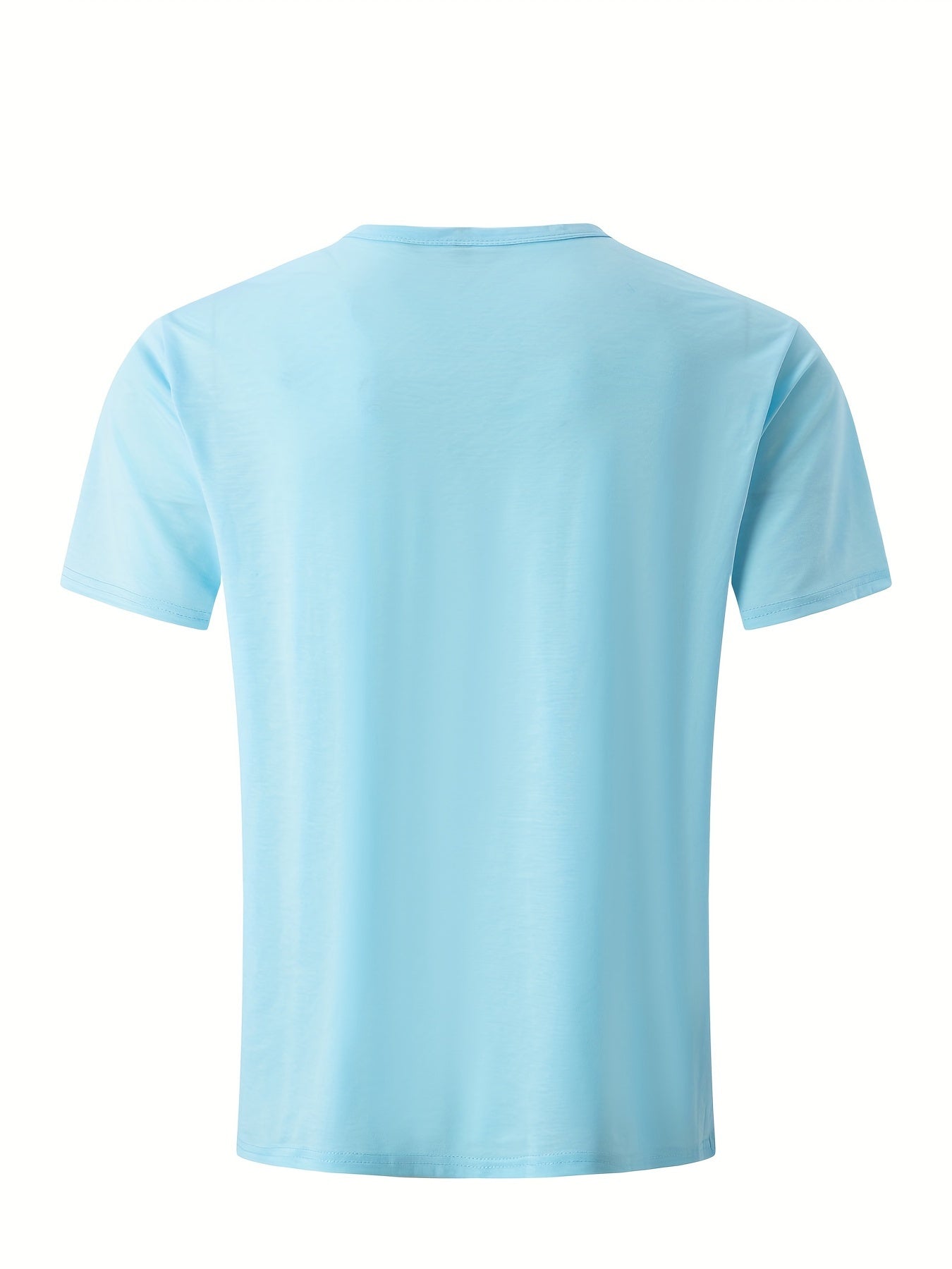 Men's Solid Color Short Sleeve Casual V-neck Shirt