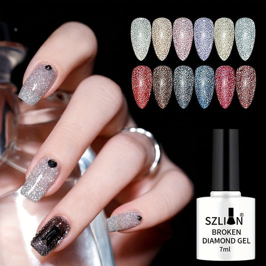 12 Colors 7ml Reflective Glitter Gel Nail Polish