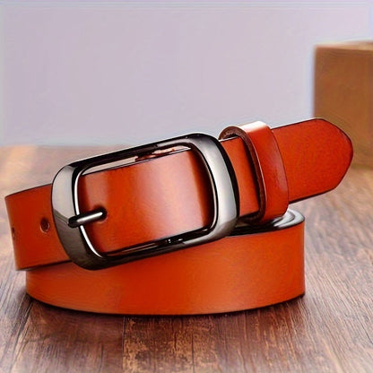 1pc Vintage Pu Leather Belt Fashionable Classic Waist Belts Jeans Pants Dresses Accessories For Women