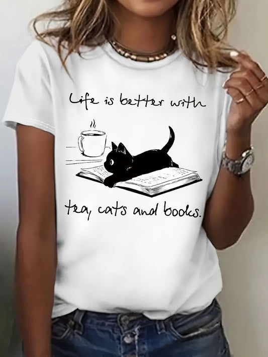 Cat Print T-shirt