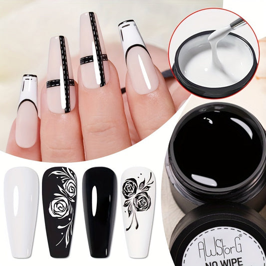 White Black Gel Nail Polish